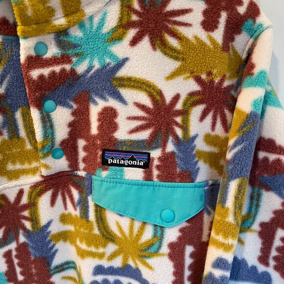 NEW Patagonia Lightweight Synchilla Snap-T Fleece Pullover Women's L Tree Print - Picture 3 of 13